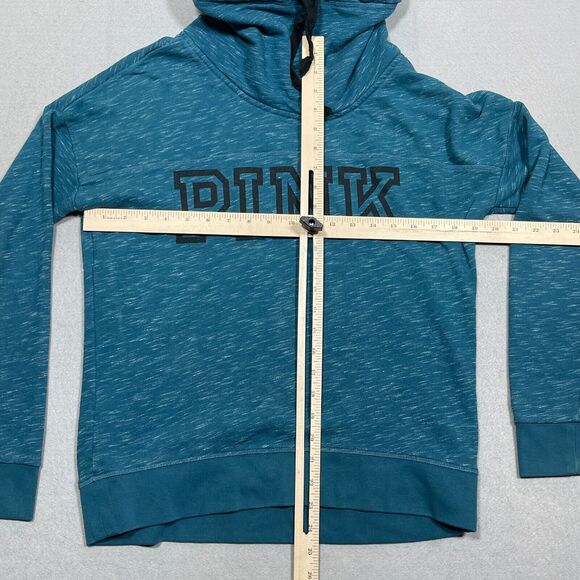 Pink Victoria Secret Sweater Women Size‎ Small Funnel Neck Sweatshirt Green - Picture 3 of 9